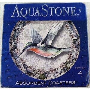 Table Coasters Hummingbird Round Water Absorbent Set of 4